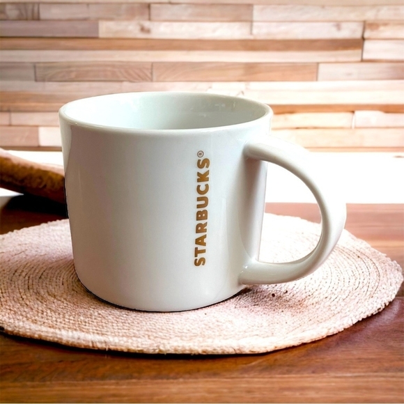 Ceramic Mug STARBUCKS 2012 White Mug With Red Stripe Xmas Coffee Mug Tea Cup - Picture 1 of 5
